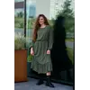 Жіноча сукня-міді з рюшами
